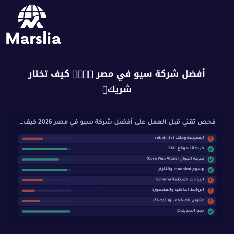 أفضل شركة سيو في مصر 2026 كيف تختار شريك نمو لا شعار سنة
