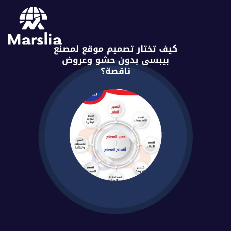 كيف تختار تصميم موقع لمصنع بيبسى بدون حشو وعروض ناقصة؟