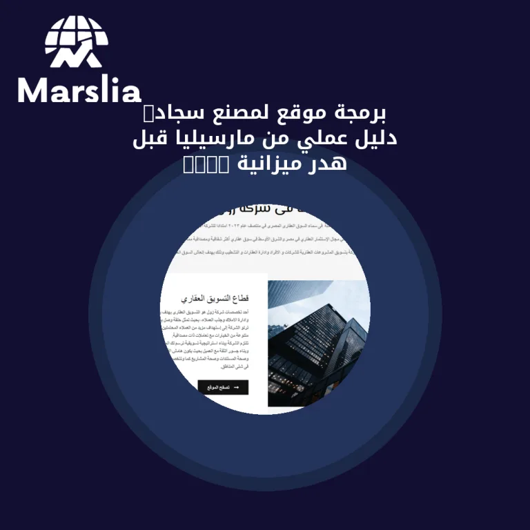 برمجة موقع لمصنع سجاد: دليل عملي من مارسيليا قبل هدر ميزانية 2026